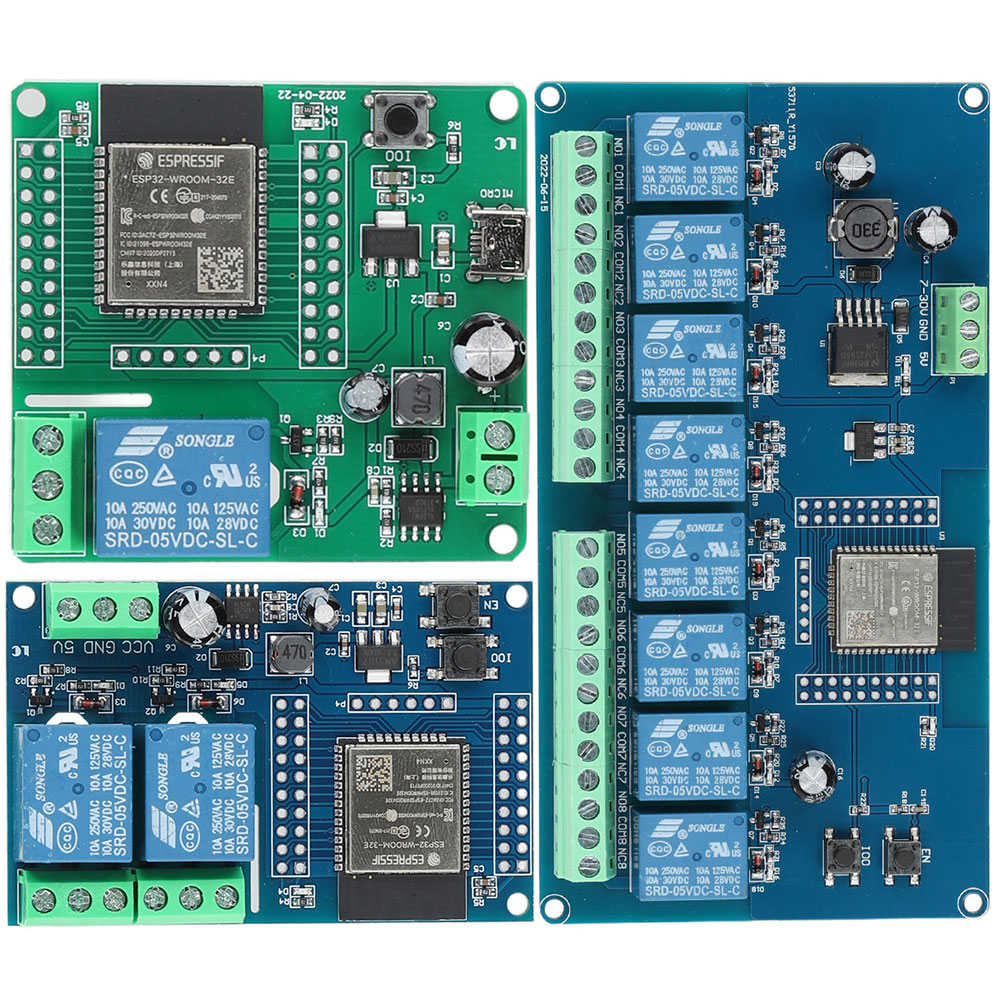 Relay 8 Channel Board - ESP32 1/2/8-канальный модуль питания постоянного тока