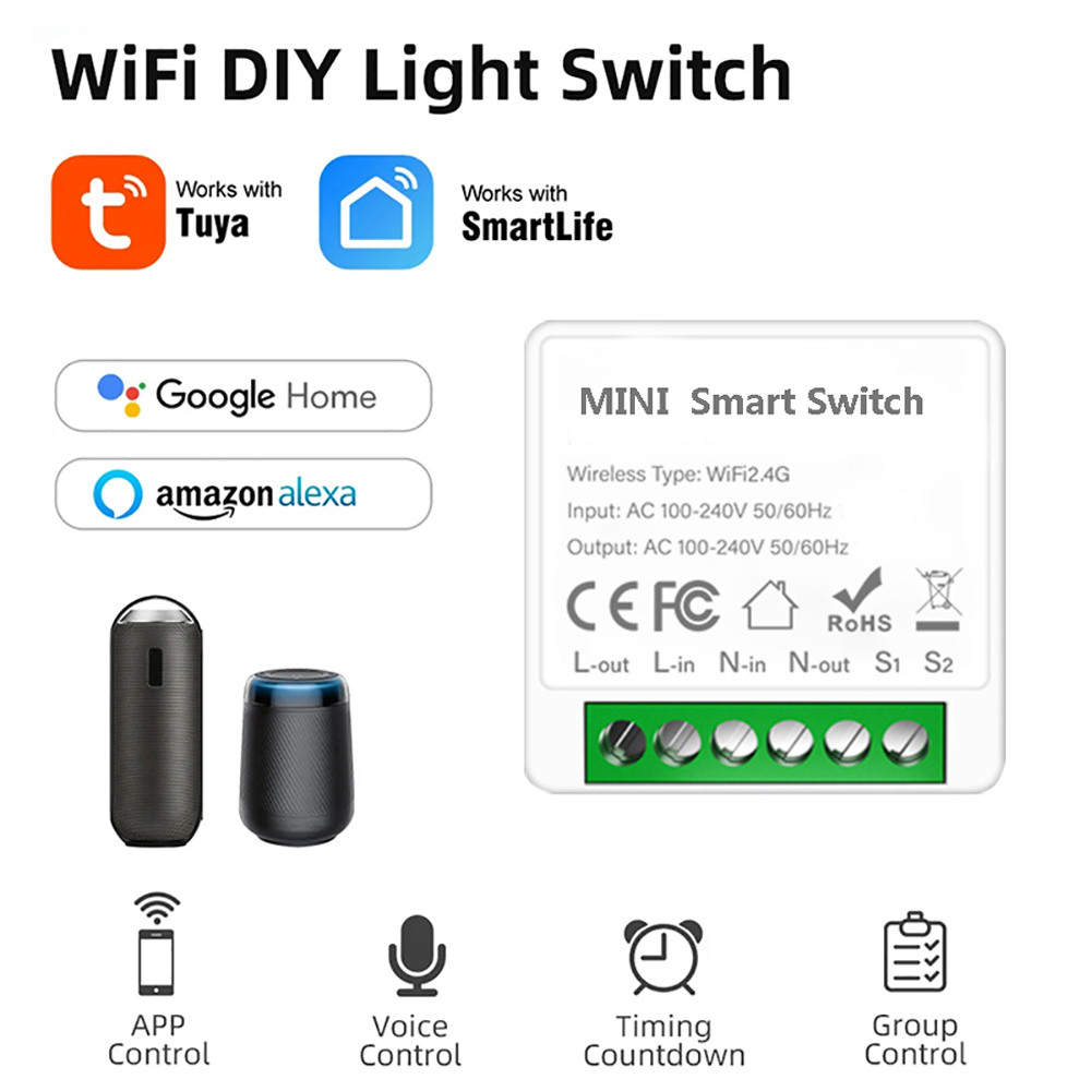Diy Home Automation Controller - 2-стороннее управление Tuya Mini 16A Wi-Fi