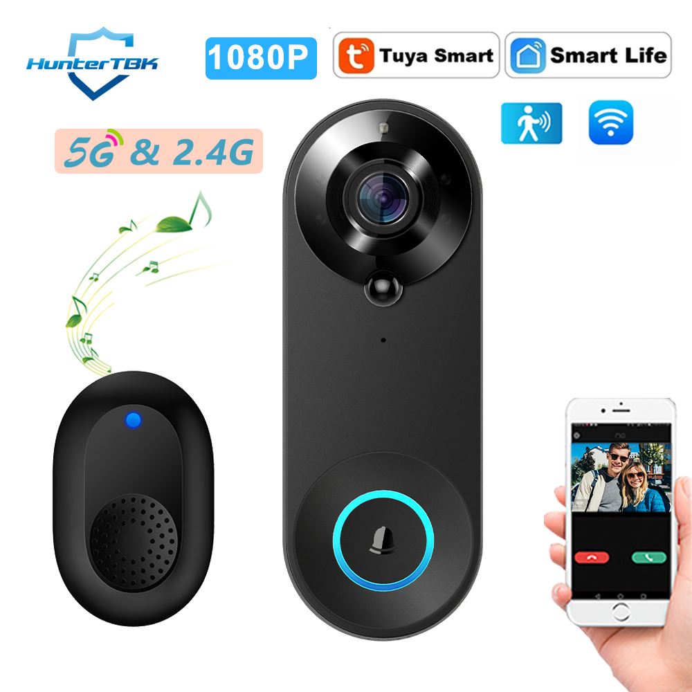 Smart Doorbell Wired - Видеодомофон 5G/2.4G WiFi с беспроводной камерой