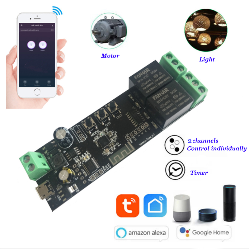 Умная плата управления 2CH Tuy – обзор и цена Diy Home Automation Controller